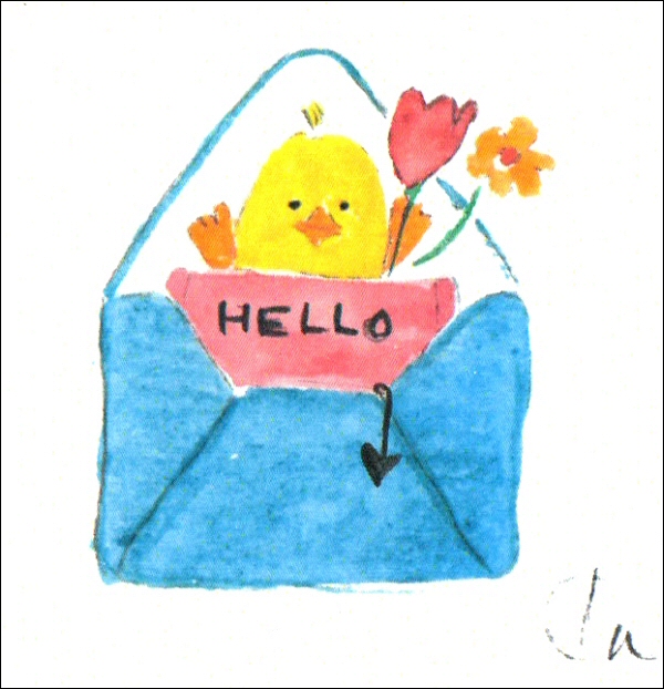 Hello Easter Chick in envelope