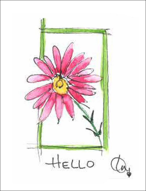 Pink Daisy Hello
