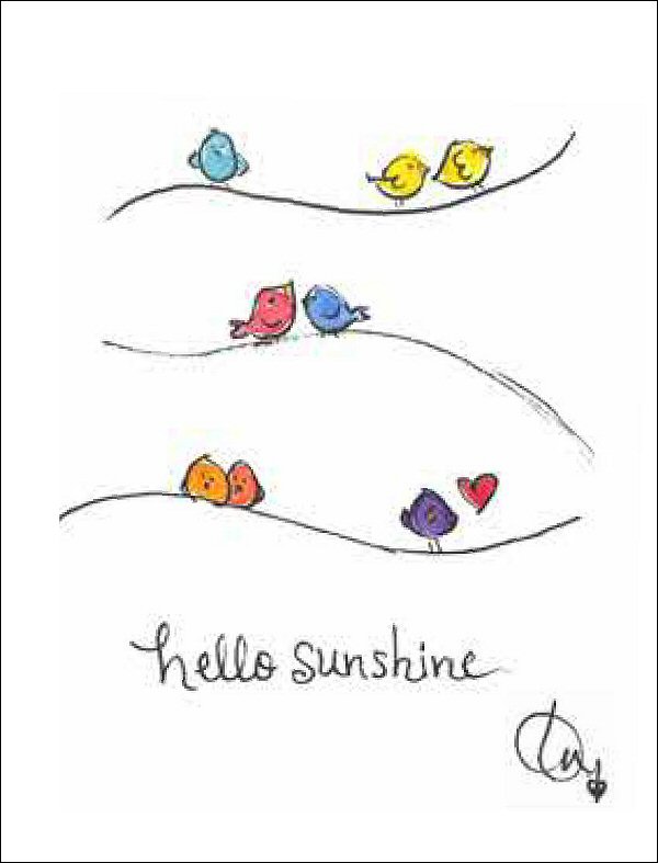 Birds on a Wire Sunshine