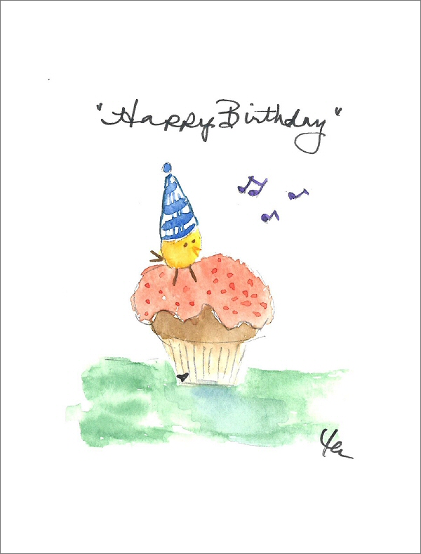 5 Blank Note Cards Birthday Collection